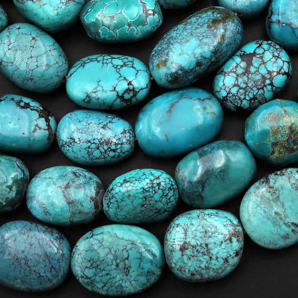 Genuine Natural Blue Turquoise Nugget Beads 14mm 18mm 15.5" Strand