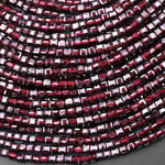 Natural Red Garnet 3mm Faceted Cube Gemstone Beads 15.5" Strand