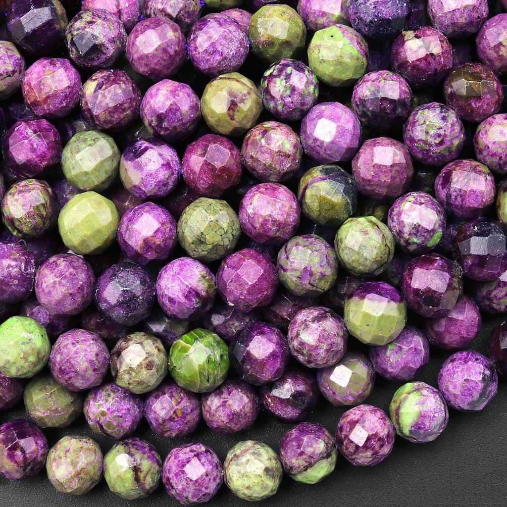 AAA Faceted Natural Purple Atlantisite Stichtite Beads 6mm 8mm 15.5" Strand