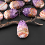 Natural Rainbow Amethyst Freeform Teardrop Pendant