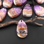 Natural Rainbow Amethyst Freeform Teardrop Pendant