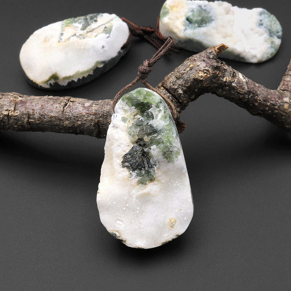 Natural Ocean Jasper Pendant Freeform Teardrop Oval Shape Gemstone PDT0208