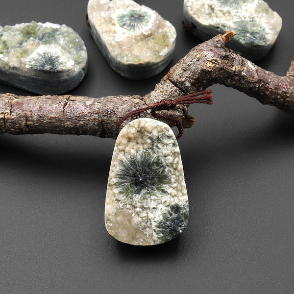 Natural Ocean Jasper Pendant Freeform Teardrop Oval Shape Gemstone PDT0207