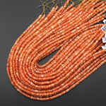 AAA Natural Sunstone Faceted Thin Rondelle Beads 4mm 15.5" Strand