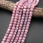 AAA Rare Natural Mauve Pink Madagascar Rose Quartz Smooth Wheel Rondelle 12mm Beads 15.5" Strand