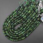 Genuine Natural Green Russian Siberian Jade Smooth 4mm 6mm 8mm 10mm Rondelle Beads 15.5" Strand