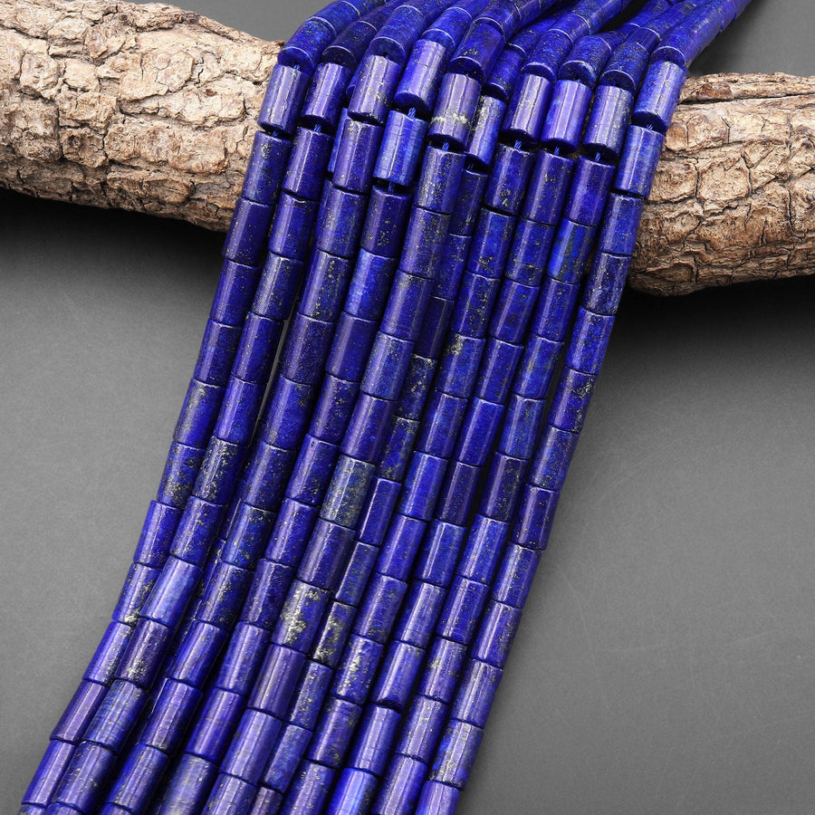 Blue Lapis Smooth 6x12mm Tube Beads 15.5" Strand