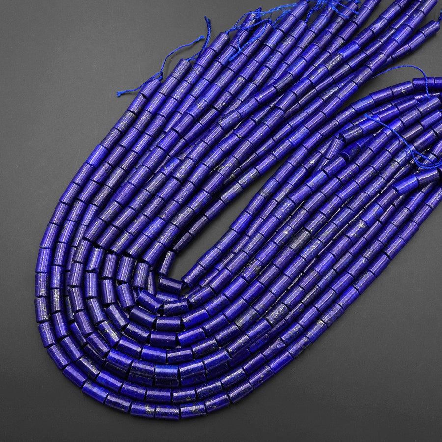 Blue Lapis Smooth 6x12mm Tube Beads 15.5" Strand