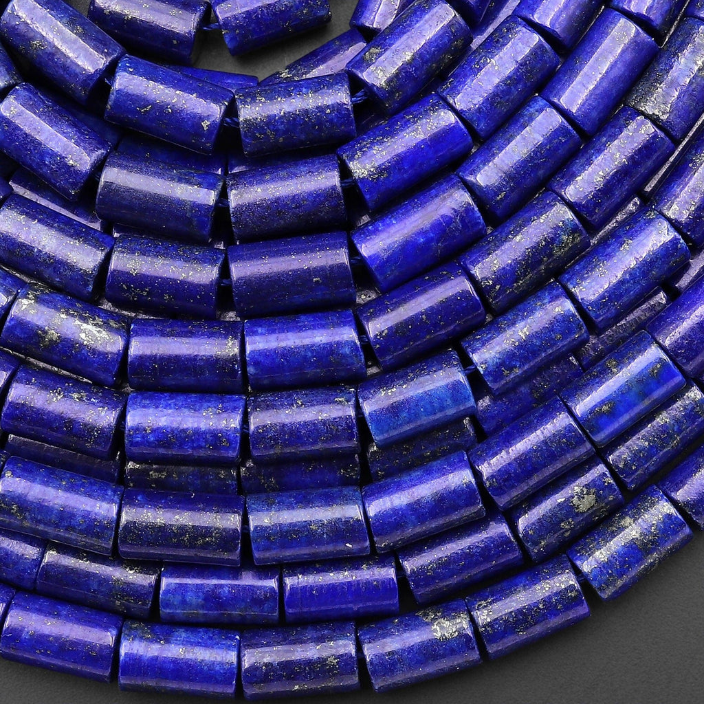 Blue Lapis Smooth 6x12mm Tube Beads 15.5" Strand