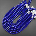 AAA+ Natural Blue Lapis 4mm 6mm 8mm 10mm 12mm Round Beads 15.5" Strand