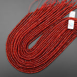 AAA Faceted Natural Red Agate 4mm Rondelle Beads Gemstone 15" Strand