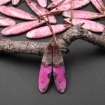 Rare Natural Pink Cobalto Calcite Teardrop Drilled Matched Gemstone Earring Bead Pair