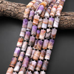 Rare Natural Rainbow Amethyst Tube Beads 20mm 15.5" Strand