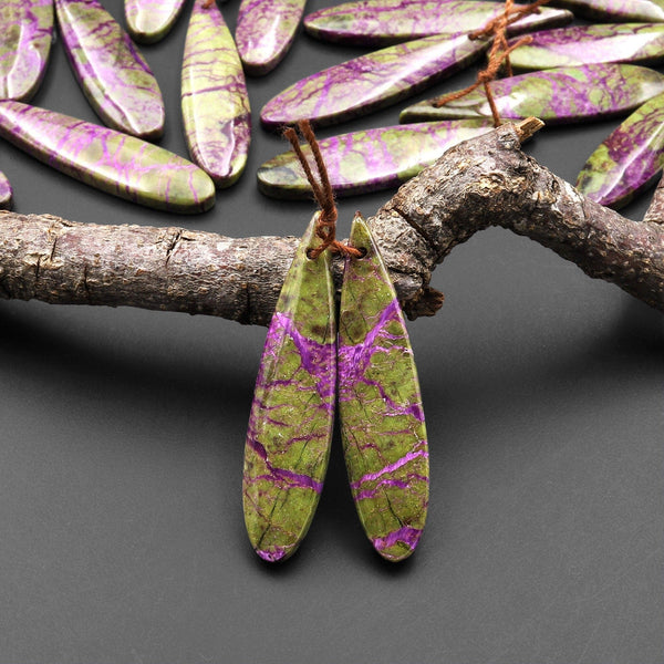 Natural Atlantisite Stichtite Earring Pair Gemstone Drilled Teardrop Cabochon Matched Gemstone Beads From Australia A66