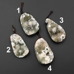 Natural Ocean Jasper Pendant Freeform Teardrop Oval Shape Gemstone PDT0210