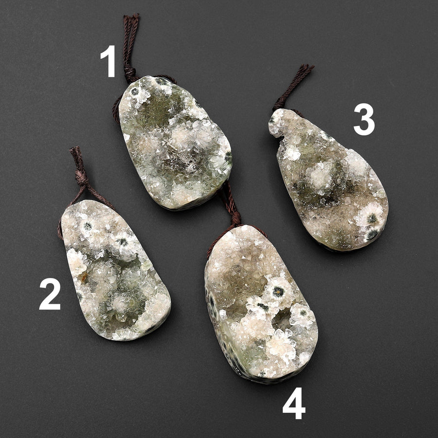 Natural Ocean Jasper Pendant Freeform Teardrop Oval Shape Gemstone PDT0210