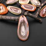 Rare Natural Mexican Imperial Jasper Freeform Pendant Mauve Pink Green Sage Multicolor Gemstone