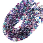 Natural Green Pink Purple Fluorite Smooth Heart 12mm Beads 15.5" Strand