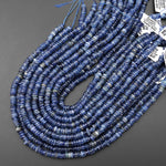 Natural Blue Kyanite Freeform Heishi Rondelle Bead 6mm 8mm 15.5" Strand