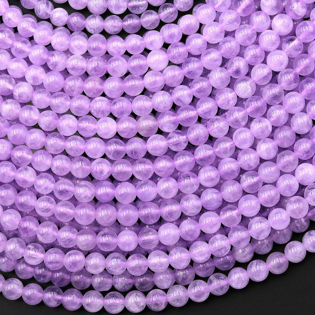 AAA Natural Violet Lilac Purple Amethyst 4mm Smooth Round Beads Gemstone 15.5" Strand