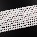 AAA Natural White Mother of Pearl 2mm 3mm 4mm 6mm 8mm 10mm Smooth Round Beads Iridescent Shell 15.5" Strand