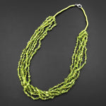 Natural Green Peridot Freeform Chip Nugget Beads Gemstone 20" Necklace