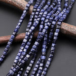 AAA Natural Blue Sapphire Faceted Gemstone Cube Beads 2mm 3mm 15.5" Strand