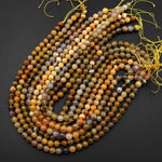 Natural Yellow Brown Botswana Agate 8mm Round Beads 15.5" Strand