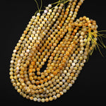 Natural Yellow Botswana Agate 8mm Smooth Round Beads 15.5" Strand