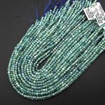 AAA Rare Faceted Natural Bicolor Blue Green Kyanite 4mm Cube Square Gemstone Beads 15.5" Strand