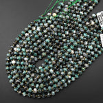 Rare Natural Iron Pyrite in Green Jade Faceted Rondelle 8mm Beads 15.5" Strand