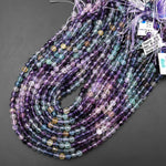 AAA Translucent Natural Fluorite Faceted 6mm Round Beads 15.5" Strand