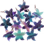 Hand Carved Natural Fluorite Starfish Gemstone Pendant