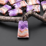 Rare Natural Rainbow Amethyst Trapezoid Gemstone Pendant