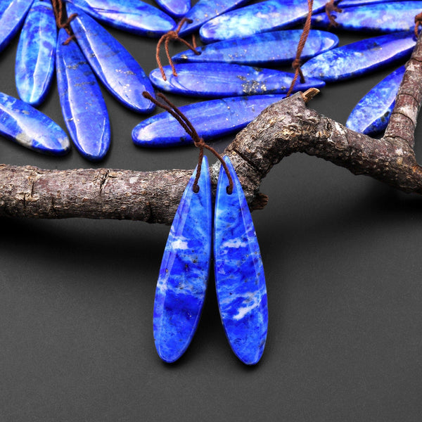 AAA Natural Blue Lapis Earring Teardrop Matched Gemstone Beads Pair A5