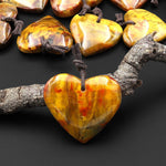 Rare AAA Natural Golden Yellow Red Blue Pietersite Heart Pendant Gemstone From South Africa