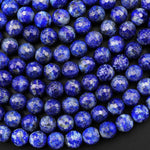 Faceted Natural Blue Lapis 7mm 8mm Round Beads Gemstone 15.5" Strand