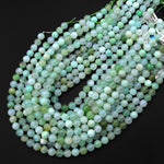 Natural Translucent Soft Green Chrysoprase Round Beads 8mm Gemstone 15.5" Strand