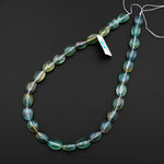 Natural Green Fluorite Smooth Oval Beads 14x10mm 15.5" Strand