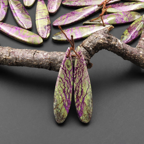 Natural Atlantisite Stichtite Earring Pair Gemstone Drilled Teardrop Cabochon Matched Gemstone Beads From Australia A22