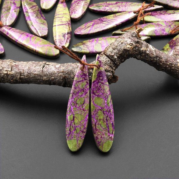 Natural Atlantisite Stichtite Earring Pair Gemstone Drilled Teardrop Cabochon Matched Gemstone Beads From Australia A77