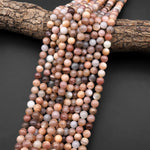Natural Multicolor Silvery Gray Peach Moonstone 8mm 10mm Smooth Round Beads 15.5" Strand