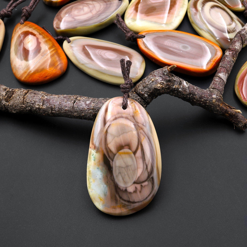 Rare Natural Mexican Imperial Jasper Freeform Pendant A3