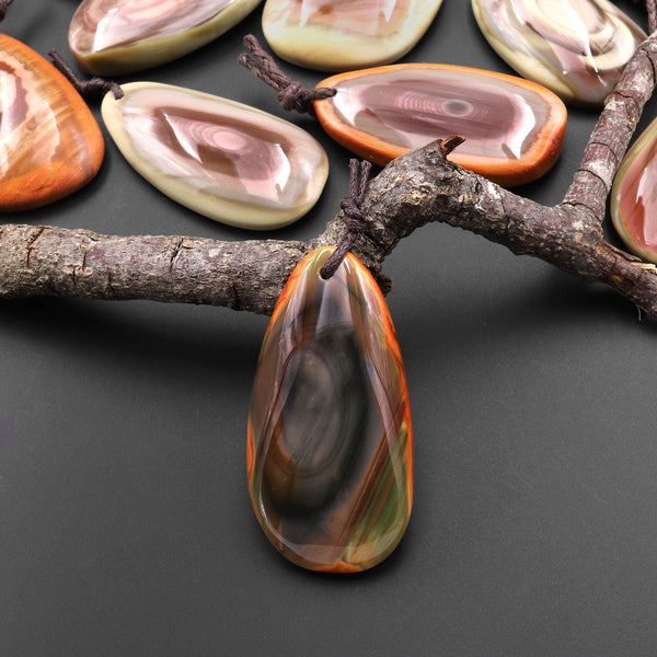 Rare Natural Mexican Imperial Jasper Freeform Pendant A9