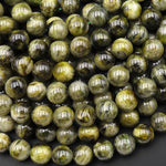 Natural Green Cat's Eye Tourmaline Round Beads 6mm 8mm 10mm Real Gemstone 15.5" Strand