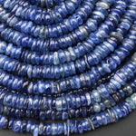 Natural Blue Kyanite Freeform Heishi Rondelle Bead 6mm 8mm 15.5" Strand