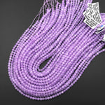 AAA Natural Violet Lilac Purple Amethyst 4mm Smooth Round Beads Gemstone 15.5" Strand