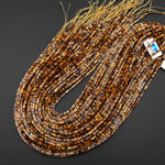 AAA Natural Golden Brown Tiger's Eye Thin Square Heishi Disc Beads 2mm 3mm Gemstone 15.5" Strand