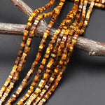 AAA Natural Golden Brown Tiger's Eye Thin Square Heishi Disc Beads 2mm 3mm Gemstone 15.5" Strand