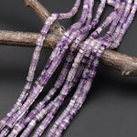 Natural Light Purple Amethyst Thin Square Heishi Disc Beads 2mm 3mm Gemstone 15.5" Strand